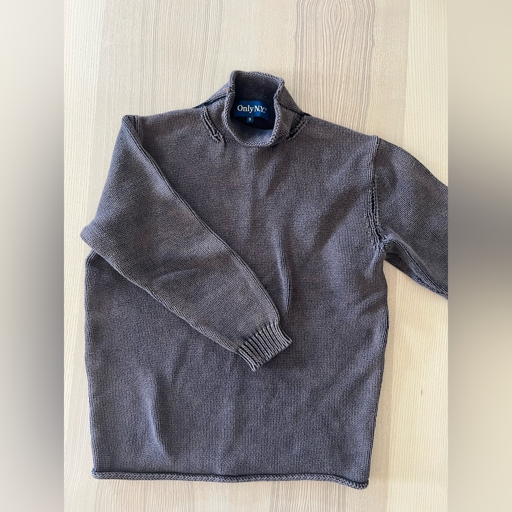 Only NY Mock Neck Rolled Hem Sweater